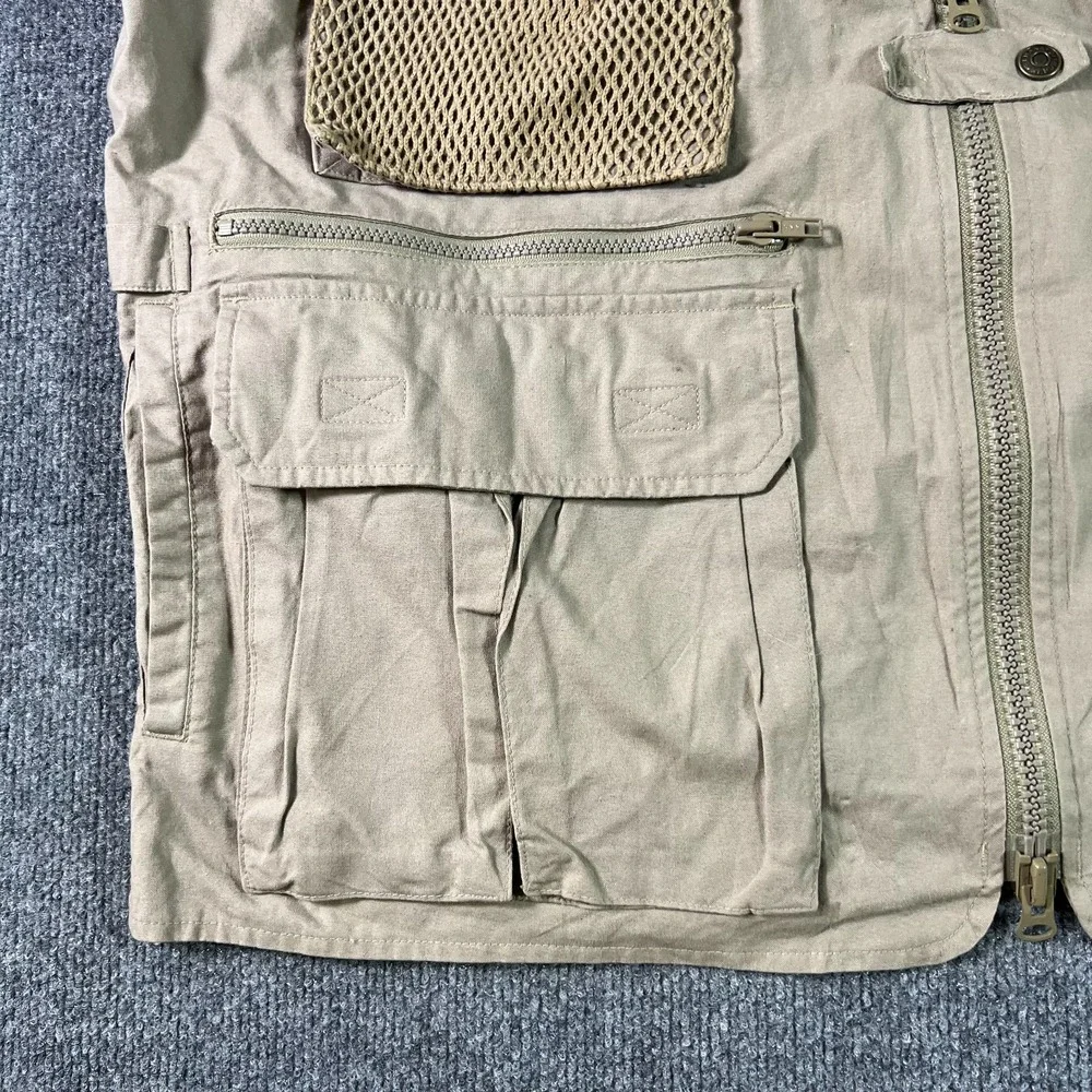 Banana Republic Mens XL Gray Utility Fishing Photography Vest Multi-Pocket Lined